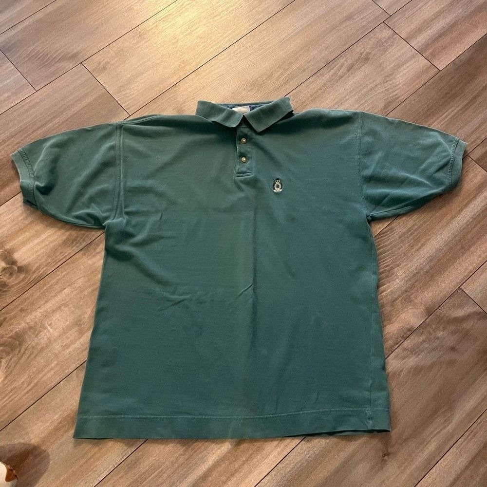 Vintage Bugle Boy Mens XL‎ Green Short Sleeve Cotton Polo Shirt Bin F-105